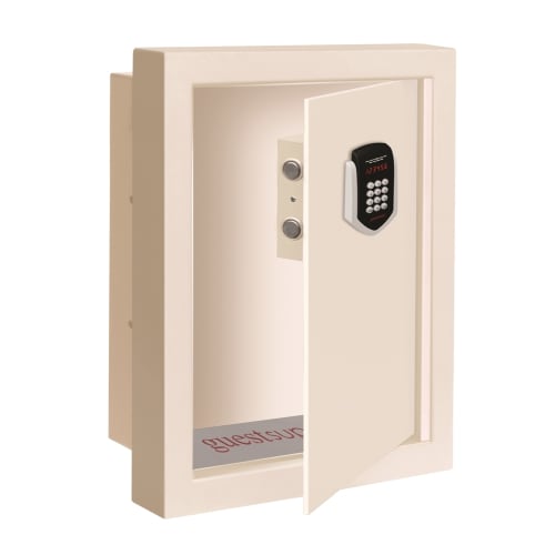 Guest Supply Branded Wall Safe Accommodates 17in Laptop, Ivory